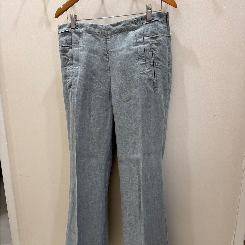 Canntonier soft green linen dress pants